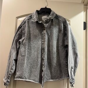 Le Lis Gray Patterned Denim Shirt
